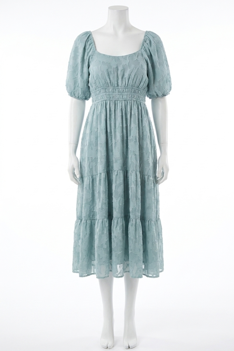 NEW WISHLIST embroidered midi dress in sage